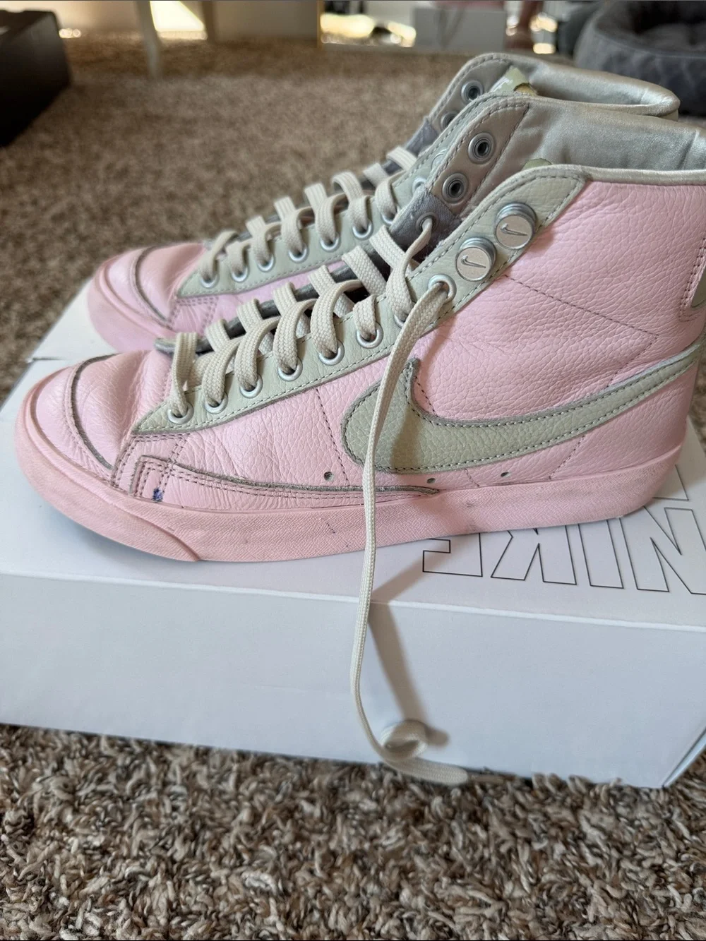 Nike Women’s “Norah” High-Top Sneakers in Pink and Cream